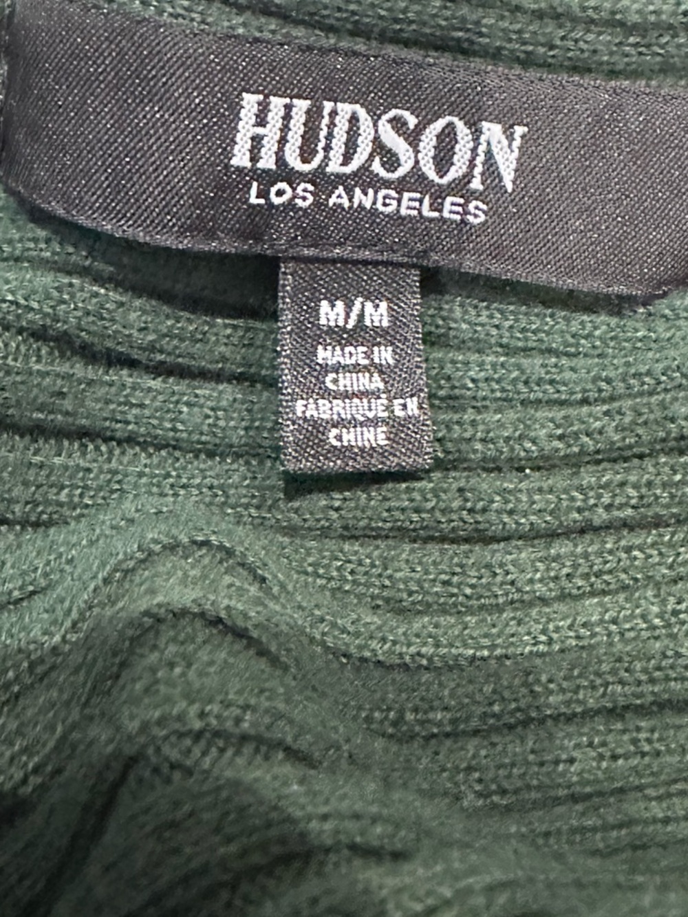 Hudson Garden Topiary Green Knotted Ribbed Sweater Medium - Picture 11 of 14